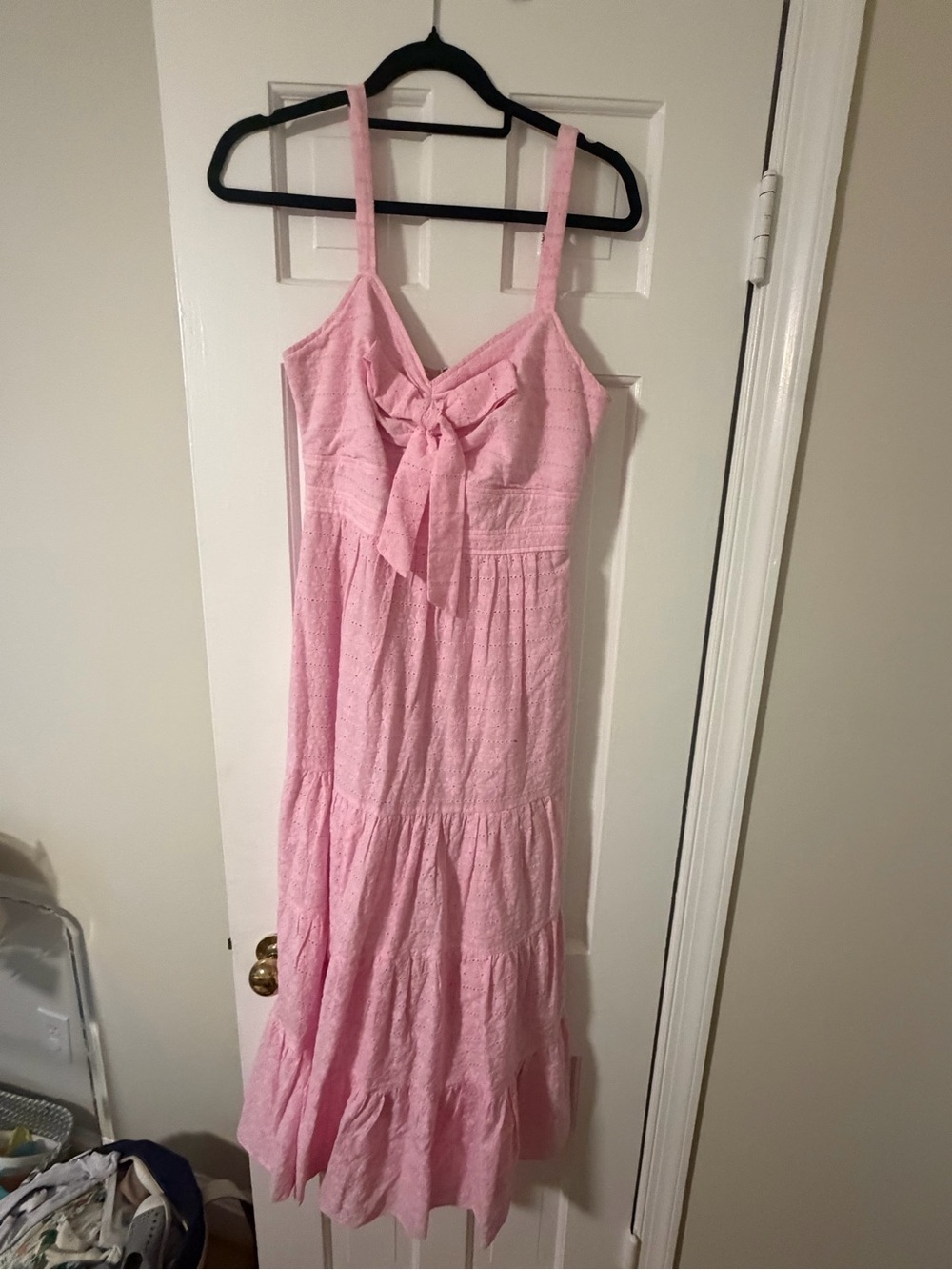 Likely Pink Eyelet Tie-Front Sundress XS